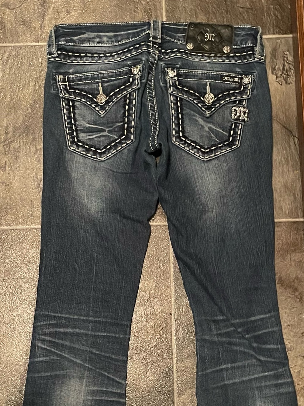 Miss Me Vintage Y2K Dark Blue Embroidered Bootcut Jeans